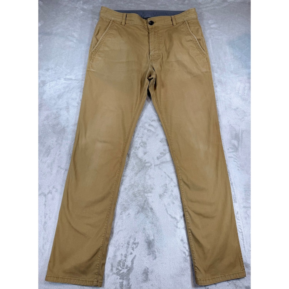 PrAna Mens Chino Organic Cotton Pants Straight‎ Fit Stretch Cotton Tan 32x31